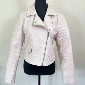 Blanknyc Faux Leather Motor  Jacket Light Pink